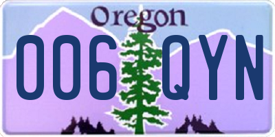 OR license plate 006QYN