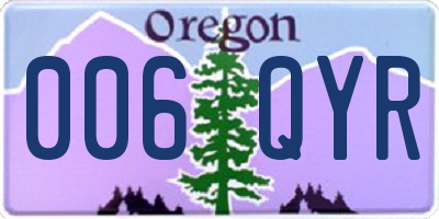 OR license plate 006QYR