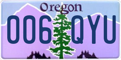 OR license plate 006QYU