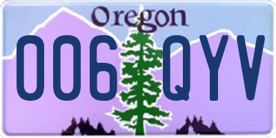 OR license plate 006QYV