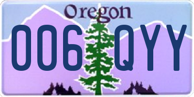 OR license plate 006QYY