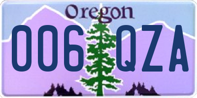 OR license plate 006QZA