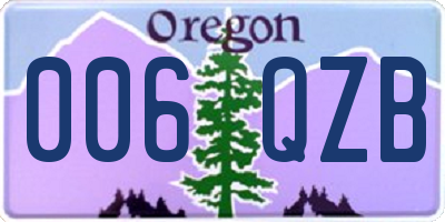 OR license plate 006QZB