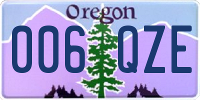OR license plate 006QZE