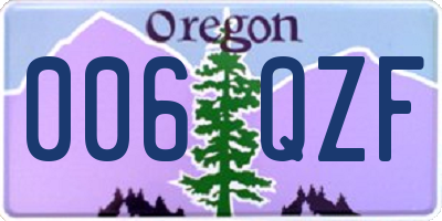 OR license plate 006QZF