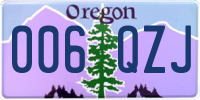 OR license plate 006QZJ