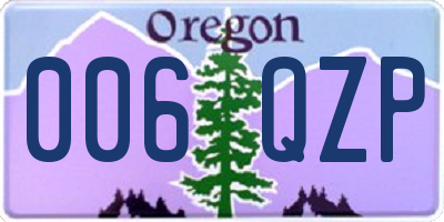 OR license plate 006QZP
