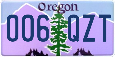 OR license plate 006QZT