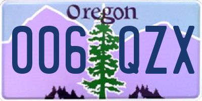OR license plate 006QZX