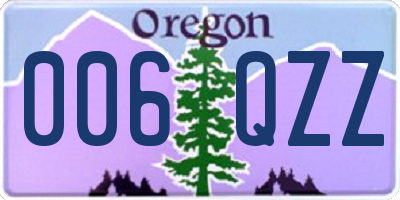 OR license plate 006QZZ