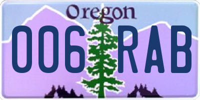 OR license plate 006RAB