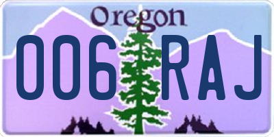 OR license plate 006RAJ