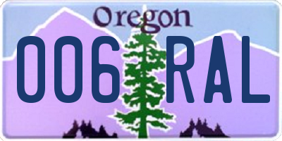 OR license plate 006RAL