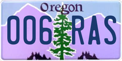 OR license plate 006RAS