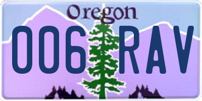 OR license plate 006RAV