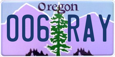OR license plate 006RAY