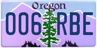 OR license plate 006RBE