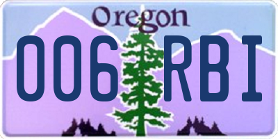 OR license plate 006RBI