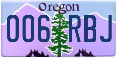 OR license plate 006RBJ