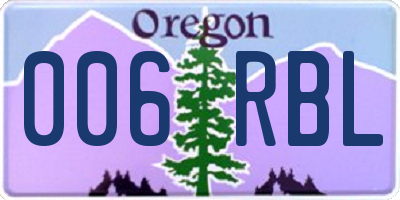 OR license plate 006RBL