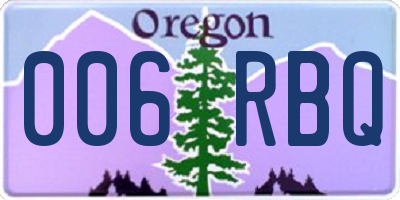 OR license plate 006RBQ