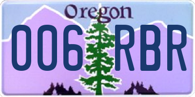 OR license plate 006RBR