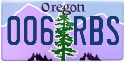 OR license plate 006RBS