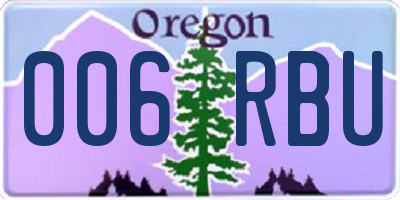 OR license plate 006RBU