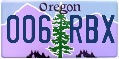 OR license plate 006RBX