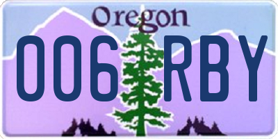 OR license plate 006RBY
