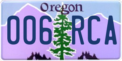 OR license plate 006RCA