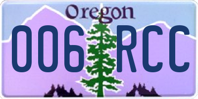 OR license plate 006RCC