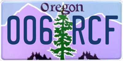 OR license plate 006RCF