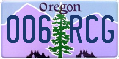 OR license plate 006RCG