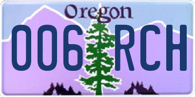 OR license plate 006RCH