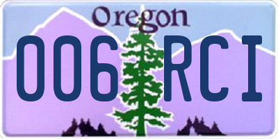 OR license plate 006RCI