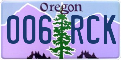 OR license plate 006RCK