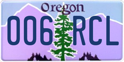 OR license plate 006RCL