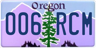 OR license plate 006RCM