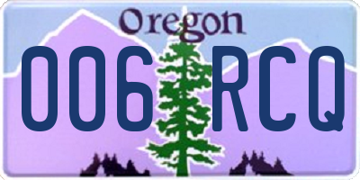 OR license plate 006RCQ