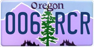 OR license plate 006RCR