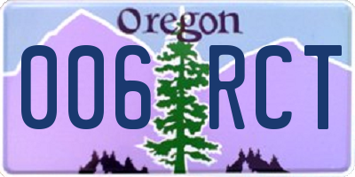 OR license plate 006RCT