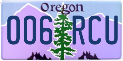 OR license plate 006RCU