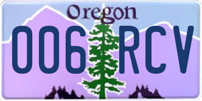 OR license plate 006RCV