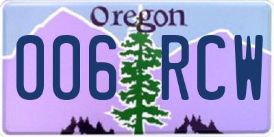OR license plate 006RCW