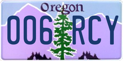 OR license plate 006RCY