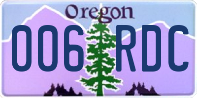 OR license plate 006RDC