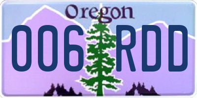 OR license plate 006RDD