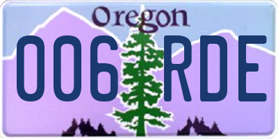 OR license plate 006RDE