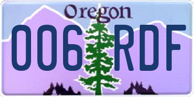 OR license plate 006RDF